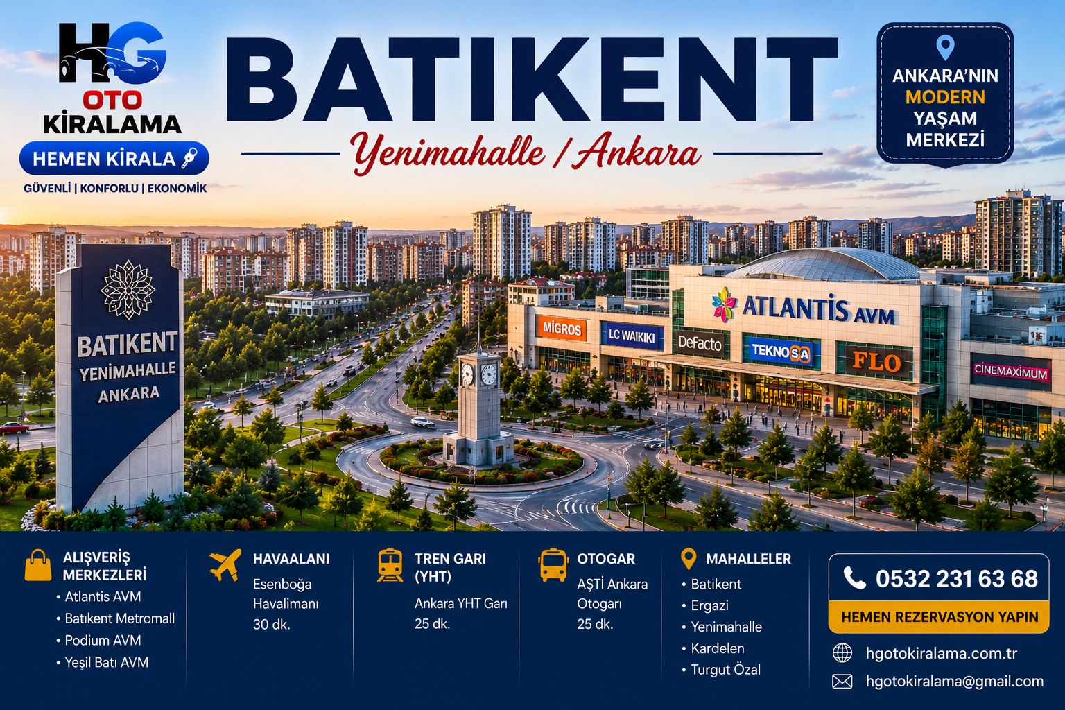 Batıkent araç kiralama: bölgeye uygun teslim planı